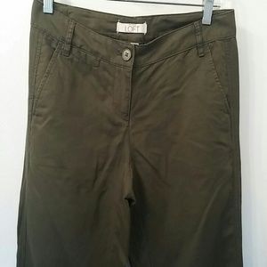 Ann Taylor LOFT Linen & Cotton Pants olive green